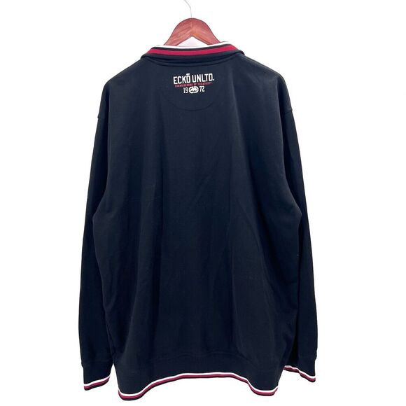 Vintage 90s Ecko Unltd Black Athletic Jacket Hip Logo Raised Letters - Picture 4 of 5